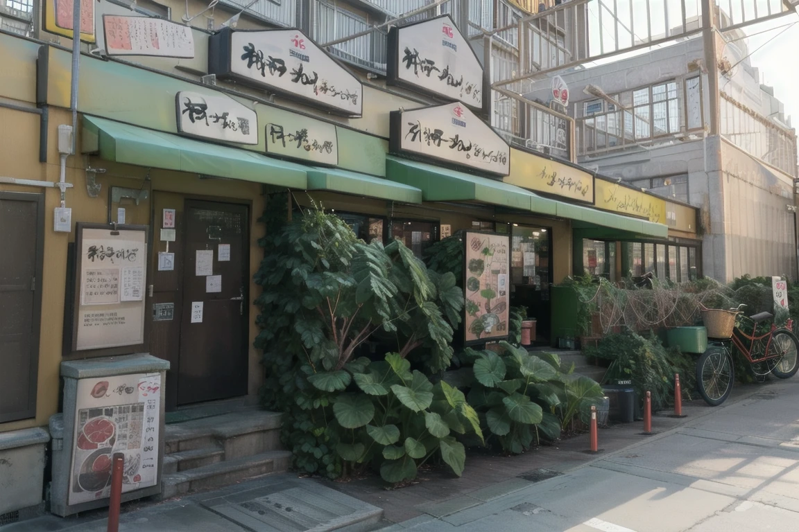 best quality, ultra-detailed, illustration,
dai1asahi, storefront, scenery, sign, building, outdoors, plant, bicycle, stairs, door
<lora:dai1asahi_SD15_V1_DIM4:1>