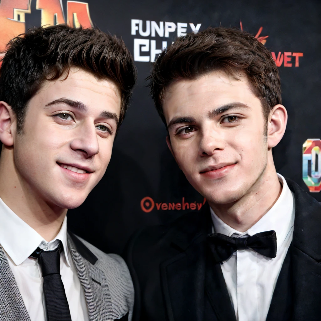 masterpiece, 8k hd raw photo of 2 men next to each other , best quality, highly detailed, ultra-detailed, , upper body, red carpet event, candid, fun, happy, look at camera,
BREAK
davidhenrie person <lora:davidhenrie_93600:0.7>, messy hair
BREAK
reedt <lora:reedt-v1:0.65>, man