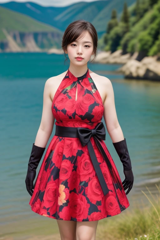 1woman, realistic, masterpiece, full body shot, scenic view
waist bow dress, elbow gloves, halter dress, floral print
<lora:Halter_Dress_By_Stable_Yogi:1>