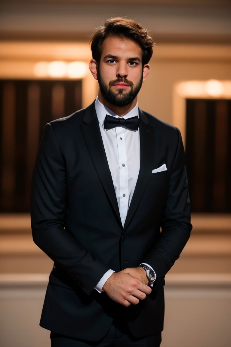 (masterpiece,  best quality:1.2),  man,  smirk,  (depth of field:1.1),  beard,  photo of person,  black tie,  suit,  dress shirt,  bowtie,  (((medium shot))),  hands on pocket,  at the city,  night,  masterpiece,  highness,  perfect face,  perfect picture,  detailed eyes,  sharp focus,  muscular, High detailed view,<lora:EMS-271749-EMS:1.000000>