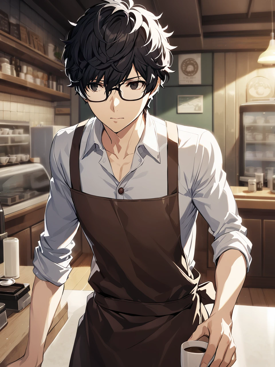 A boy with curly hair, holding a small stack of shiny coins, sat at a wooden table in a bustling restaurant. The table had a checkered tablecloth, giving the scene a cozy and nostalgic feel. The boy's focused gaze and intense concentration were evident as he carefully counted the coins, his fingers gently touching each one. His lips curled into a content smile, showcasing his excitement and satisfaction. The restaurant, filled with the delightful aroma of freshly cooked food, was adorned with exquisite artwork on the walls, creating an artistic and inspiring ambiance. The lighting was warm and inviting, casting soft shadows on the boy's face. The vibrant colors in the scene, from the rich hues of the tablecloth to the gleaming coins, added a touch of vibrancy and life. The prompt emphasizes the best quality and realism, ensuring that every detail is captured with ultra-detailed precision. The prompt also encourages a beautiful and heartwarming portrait of the boy in the restaurant, showcasing the innocence and joy of this simple moment.
