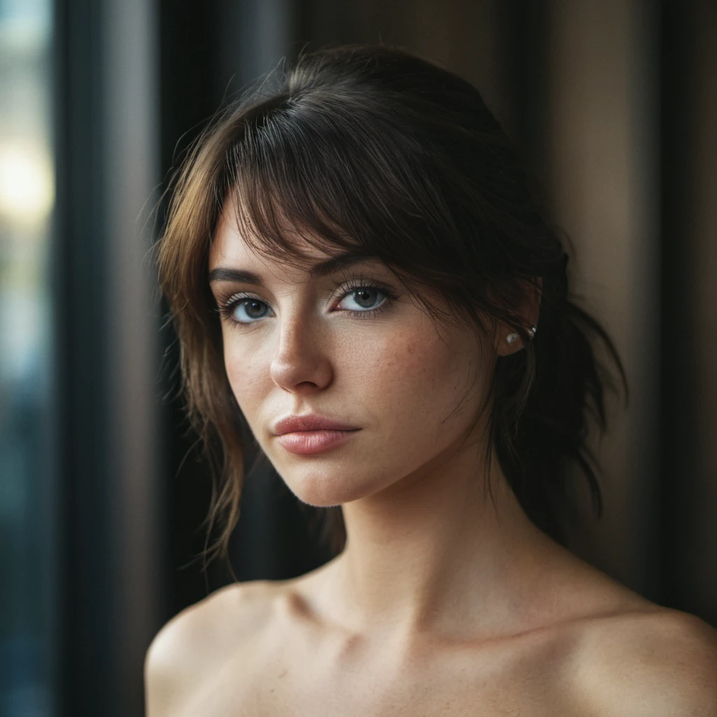 Skin Texture, Portrait photo of a woman,f /2.8, Canon, 85mm,cinematic, high quality, skin texture, looking at the camera, <lora:grmckenna_xl_1_standard_merger-27_58_03_07:1>