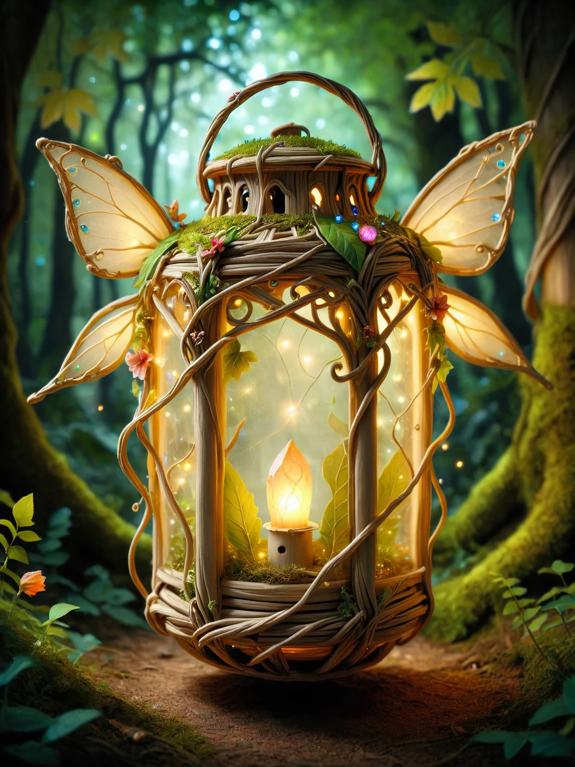 <lora:Fairy_Style_SDXL:1> A solitary ais-fairy lantern, guiding lost travelers through a hidden grove, its light illuminating hidden truths.