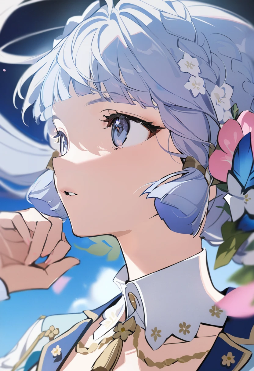 masterpiece, best quality, <lora:yoneyamaiXL_V1:1.0> kamisato ayaka springbloom \(genshin impact\),, portrait , floating hair,
fantasy background