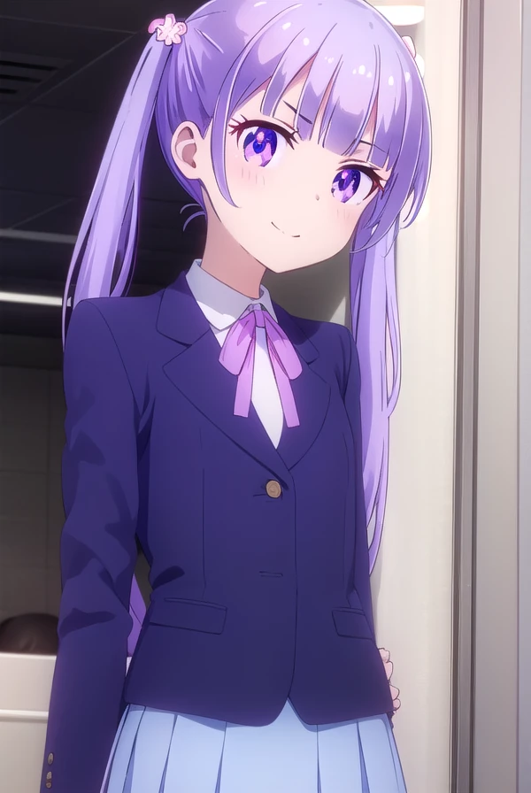 aobasuzukaze, <lora:aoba suzukaze s2-lora-nochekaiser:1>,
aoba suzukaze, eyebrows, hair ornament, long hair, (purple eyes:1.1), purple hair, twintails, smile,
BREAK blue skirt, bow, bowtie, business suit, dress shirt, formal, neck ribbon, pink bow, pink bowtie, pink ribbon, ribbon, shirt, skirt, skirt suit, suit, white shirt,
BREAK indoors, office,
BREAK looking at viewer, (cowboy shot:1.5),
BREAK <lyco:GoodHands-beta2:1>, (masterpiece:1.2), best quality, high resolution, unity 8k wallpaper, (illustration:0.8), (beautiful detailed eyes:1.6), extremely detailed face, perfect lighting, extremely detailed CG, (perfect hands, perfect anatomy),