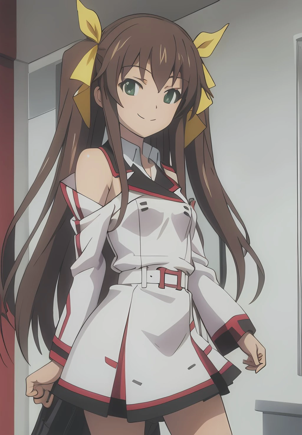 (masterpiece, best quality), 1girl, <lora:huang_lingyin_v1:0.8> aahuang, long hair, twintails, hair ribbon, small breasts, school uniform, white dress, detached sleeves, aahuang, long hair, twintails, hair ribbon, small breasts, bare shoulders, pink leotard, sleeveless, pink thighhighs