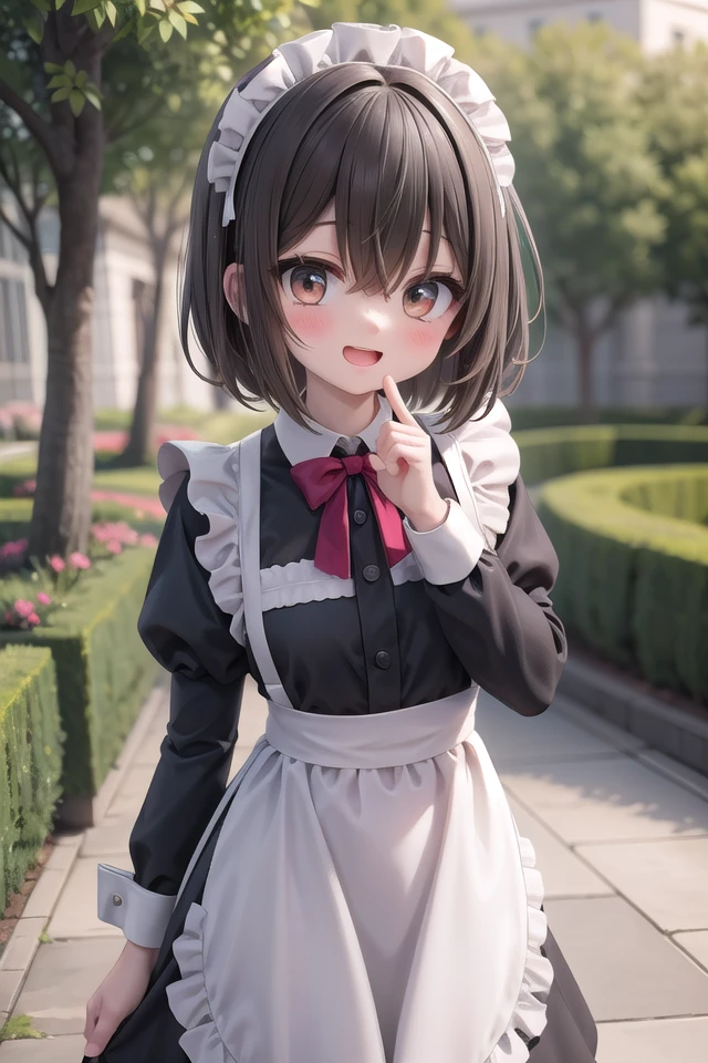 insanely detailed, absurdres, ultra-highres, ultra-detailed, best quality,
1girl, solo, nice hands, perfect hands
BREAK
(cleavage:-1.5),
(traditional maid:1.2),
apron, blush, bow, bowtie, frilled apron, frills, long sleeves, maid, maid apron, maid headdress, waist apron, white apron,
(maid costume, maid hair dress:1.3), long skirt
BREAK
happy smile, laugh, open mouth
BREAK
,
standing, cowboy shot, looking at viewer
BREAK
slender, kawaii, perfect symmetrical face, ultra cute girl, ultra cute face, ultra detailed eyes, ultra detailed hair, ultra cute, ultra beautiful
BREAK
fantasy world, garden of a castle, depth of field, ultra detailed background
BREAK
medium breasts
BREAK
(brown hair, brown eyes), short bob cut, hair between eyes