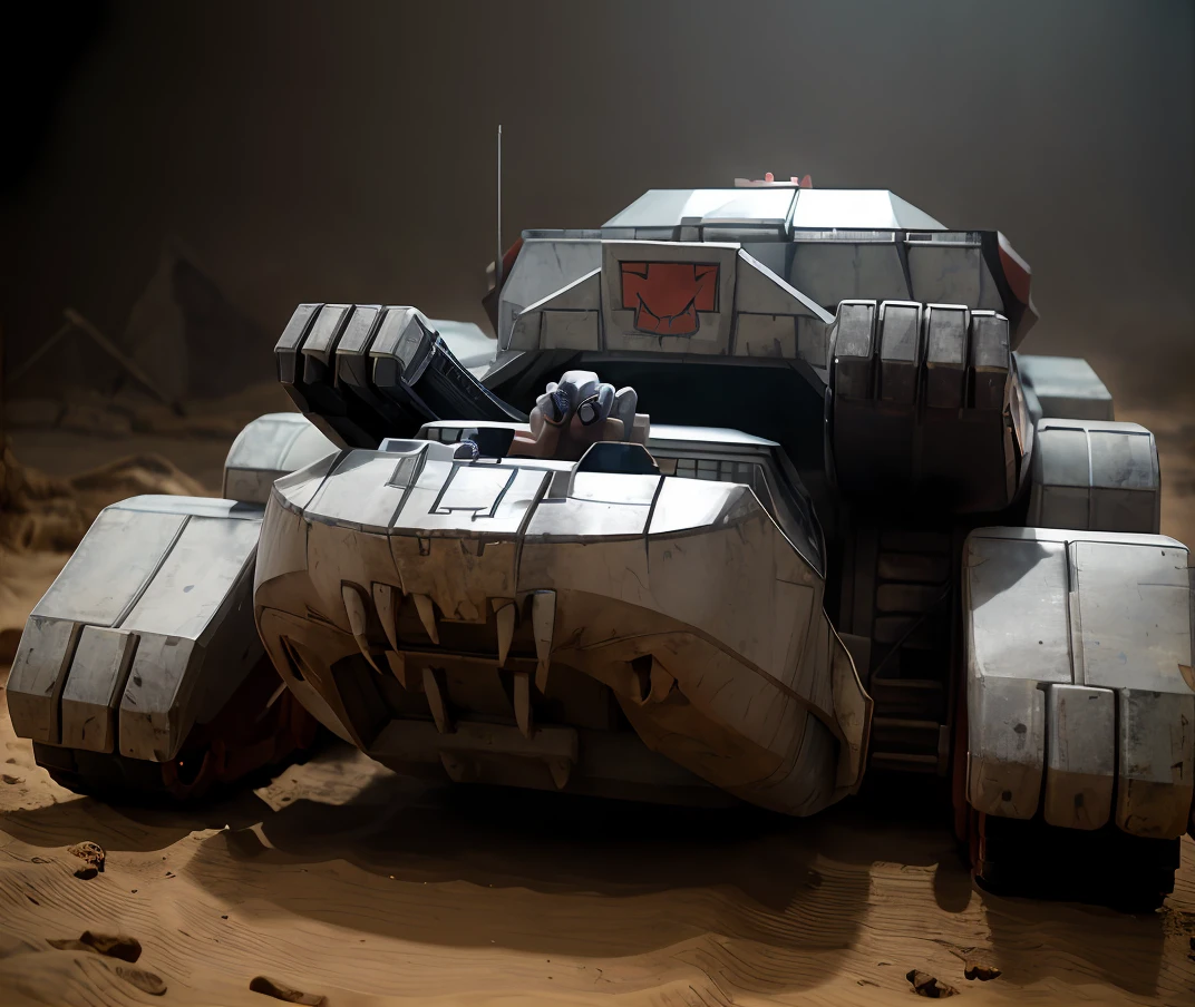 masterpiece, best quality,  <lora:m808scorpion-halo-richy-v1:1> m808scorpion, no humans, desert, village, from above