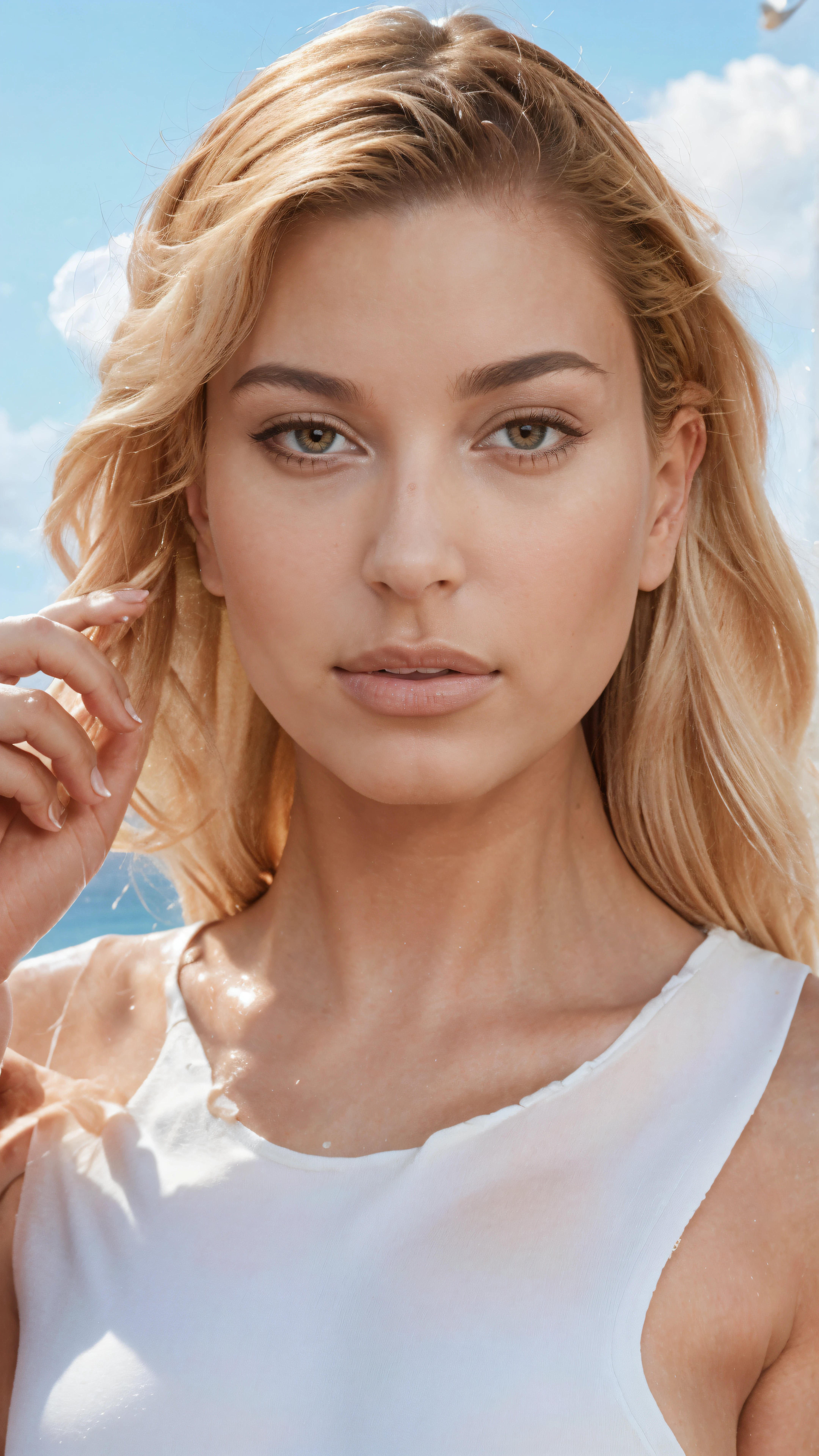 long shot scenic professional photograph of <lora:epiCRealismHelper:0.5>,<lora:haileybieber:0.7>,haileybieber,hailey bieber,blonde hair,woman walking down catwalk,fashion clothing,high fashion,, (photorealistic:1.1),(detailed:1.1),ultra high res,absurdres,best quality,masterpiece,beautiful,photoreal,ultra highly detailed,vibrant colors,great lighting,analog style,(raw photo:1.1),detailed skin texture,hyperrealistic,hyperdetailed,intricate,high detail,film photography,soft focus,<lora:ReaLora:0.6>,<lora:SDXLrender_v2.0:0.8>, perfect viewpoint, highly detailed, wide-angle lens, hyper realistic, with dramatic sky, polarizing filter, natural lighting, vivid colors, everything in sharp focus, HDR, UHD, 64K