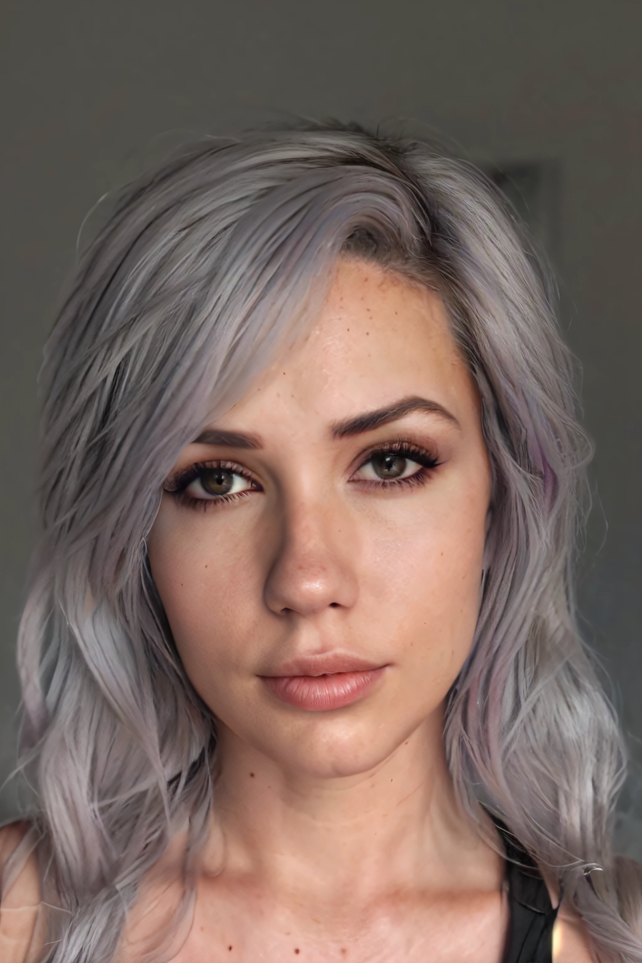 4l4n4hp, 1girl, face, upper body, grey hair