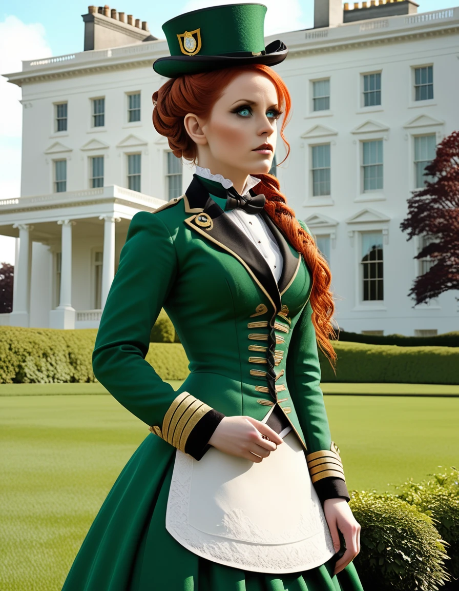 Ireland in the year 1870 <lora:HHgirl:1.0> photo of hhgirl at at the whitehouse