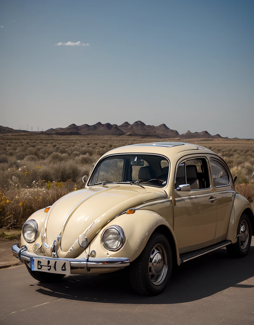 cinematic photo , realistic ,(best quality:1.17), (masterpiece:1.17), (detailed:1.17), <lora:quiron_beetleVW_V1_Lora:0.87> beetleVWQuiron, a car, . 35mm photograph, film, bokeh, professional, 4k, highly detailed