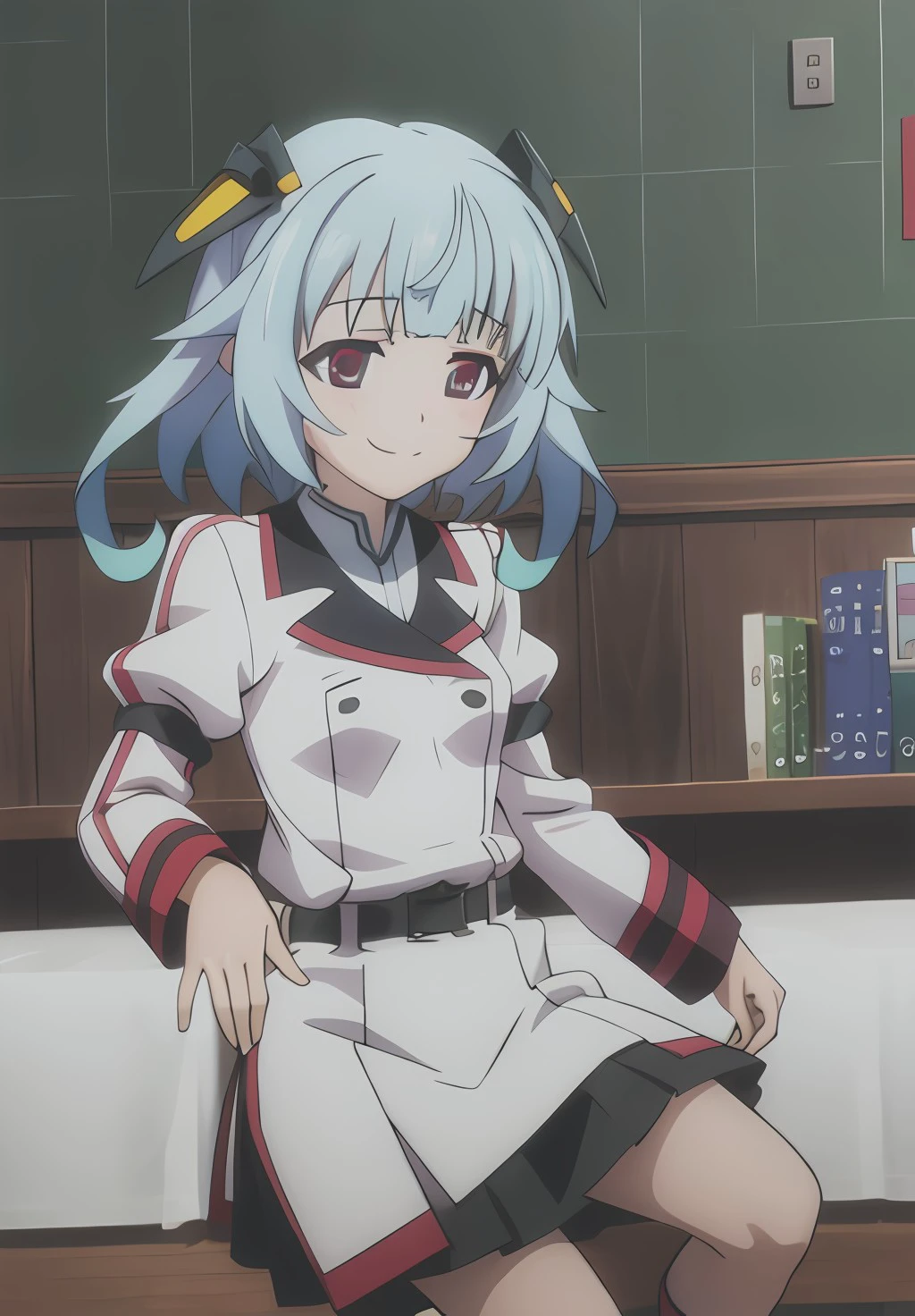<lora:InfiniteStratos:0.6>, KanzashiSchool, solo, smile,