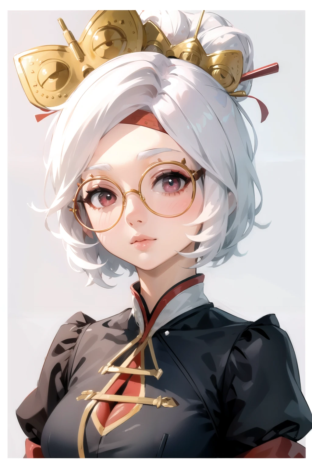 (masterpiece), (best quality),
solo, 1girl,
purah, white hair, glasses, hair ornament, <lora:Purah-12:0.8>