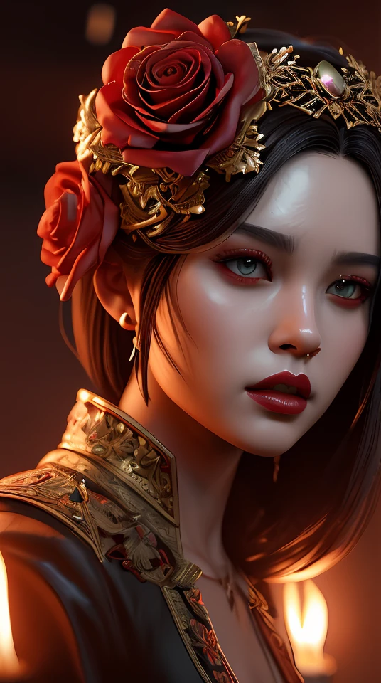 skulls and roses, intricate artwork by Tooth Wu and wlop and beeple. octane render, trending on artstation, greg rutkowski very coherent symmetrical artwork. cinematic, hyper realism, high detail, octane render, 8k, red and black tones