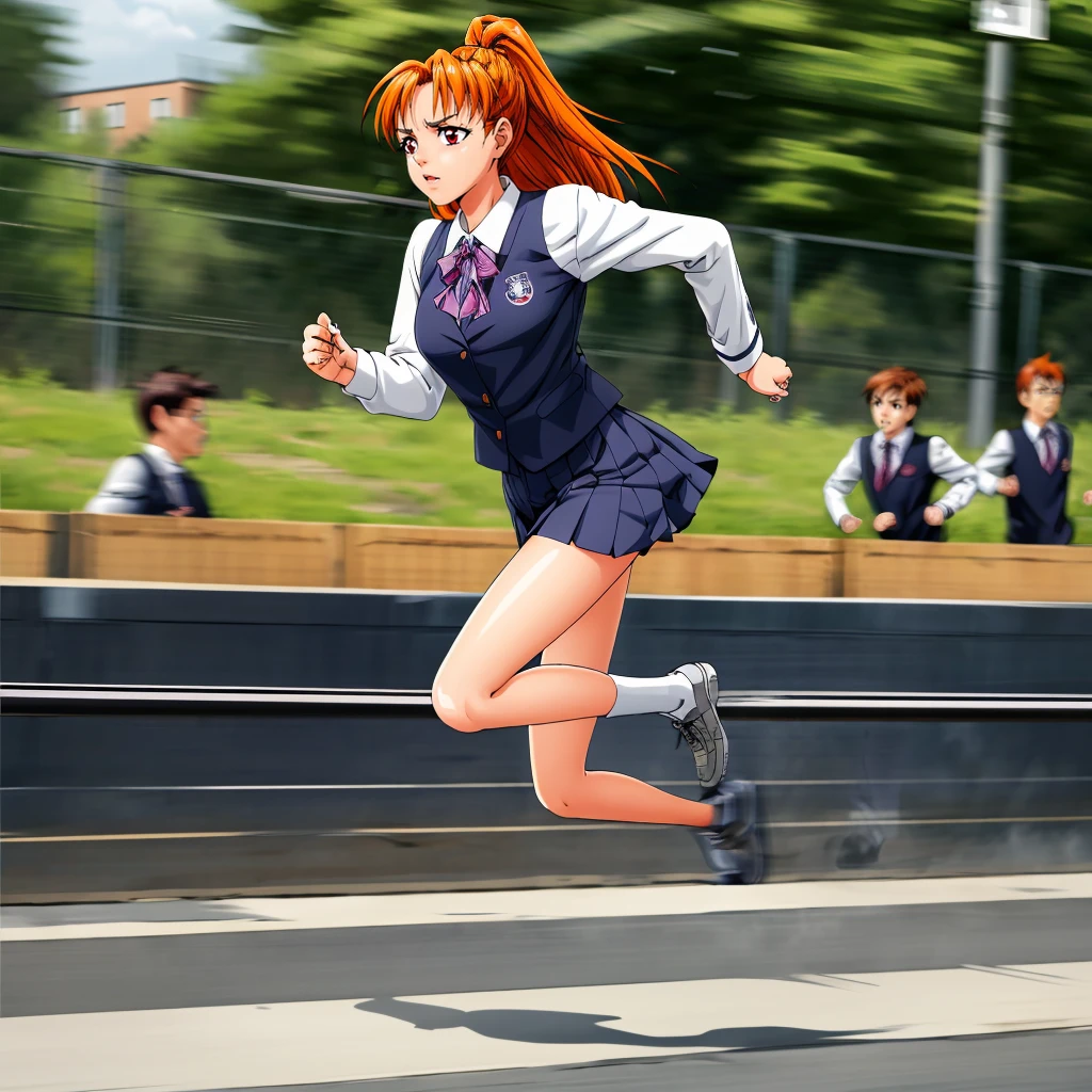 <lora:Akane001:0.7>,<lora:add_detail:0.7>,<lora:noline:0.3>,(<lora:boldline:-0.3>),looking at viewer,
Akane,1girl,longhair,orange hair,solo,
school_uniform,
full body,
school,(running:1.4),speed_lines,motion lines,motion_blur,serious,