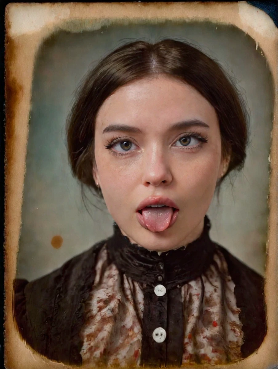 polaroid photo of woman in victorian outfit, ahegao, tongue out, simple background,
damagedphoto, scratches, smudges, fingerprints, mottled, liquid stain
<lora:fix_hands:2>
<lora:PhotoDetailXL:2>
<lora:PerfectEyesXL:1>
<lora:Damaged_Photos_daguerreotype_V1_SDXLBase:1>
<lora:ahegao_xl_v4_nd20_na10_cd20_ca10:1>