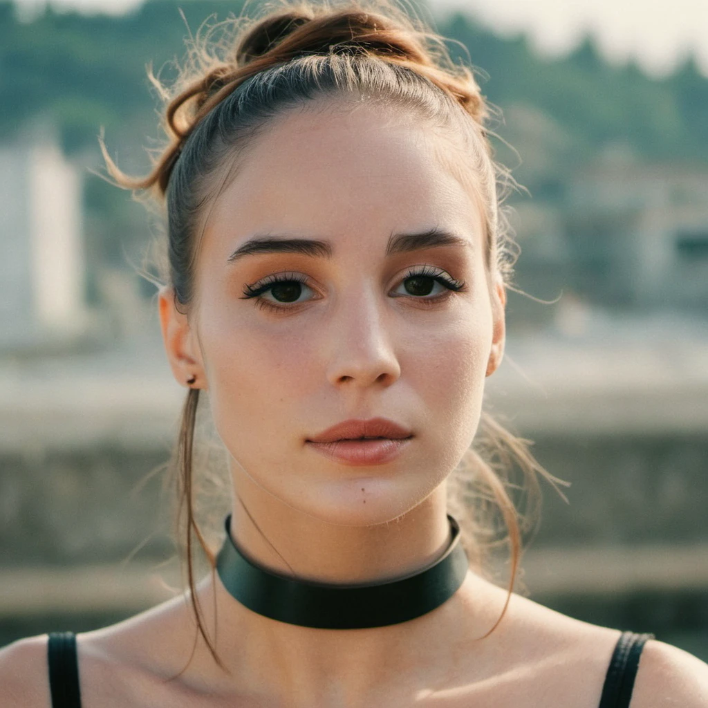 A stunning intricate full color portrait of (sks woman:1) in Buenos Aires, at the Recoleta Cemetery, wearing sportwear, epic character composition, sharp focus, natural lighting, subsurface scattering, f2, 35mm, film grain, , by Guy Bourdin, <lora:locon_madelainepetsch_v1_from_v1_64_32:1>