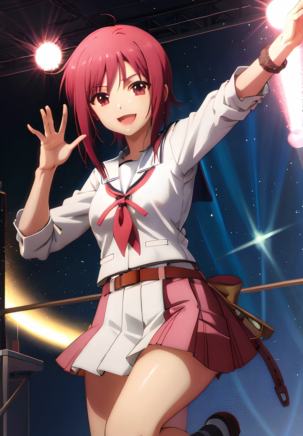 <lora:Angelbeats:0.6>, Masami, solo, smile, Dynamic Pose