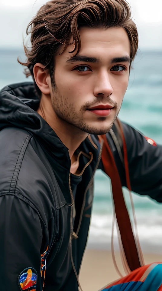 8k high quality, detailed, colorful analog photo, masterpiece, photorealistic, vibrant color film, masterclass, heavy (film grain), Fujicolor 400, Nikon F401,man in black clothes, bald, face, half body, body, high detailed skin, skin pores, coastline, overcast weather, wind, waves, portrait512 Cyborg512 Tay512, electronics, motors, wires, buttons, lcd,traditional media,abstract dream, space, intricate, grand scale, alone, cinematic film still, insane detail, sharp focus, depth of field, realistic lighting, (realistic perspective), complex, (multiple subjects), 4k HDR,<lora:add_detail:0.5> <lora:more_details:0.25> <lora:FantasyWorldV1:0.25>