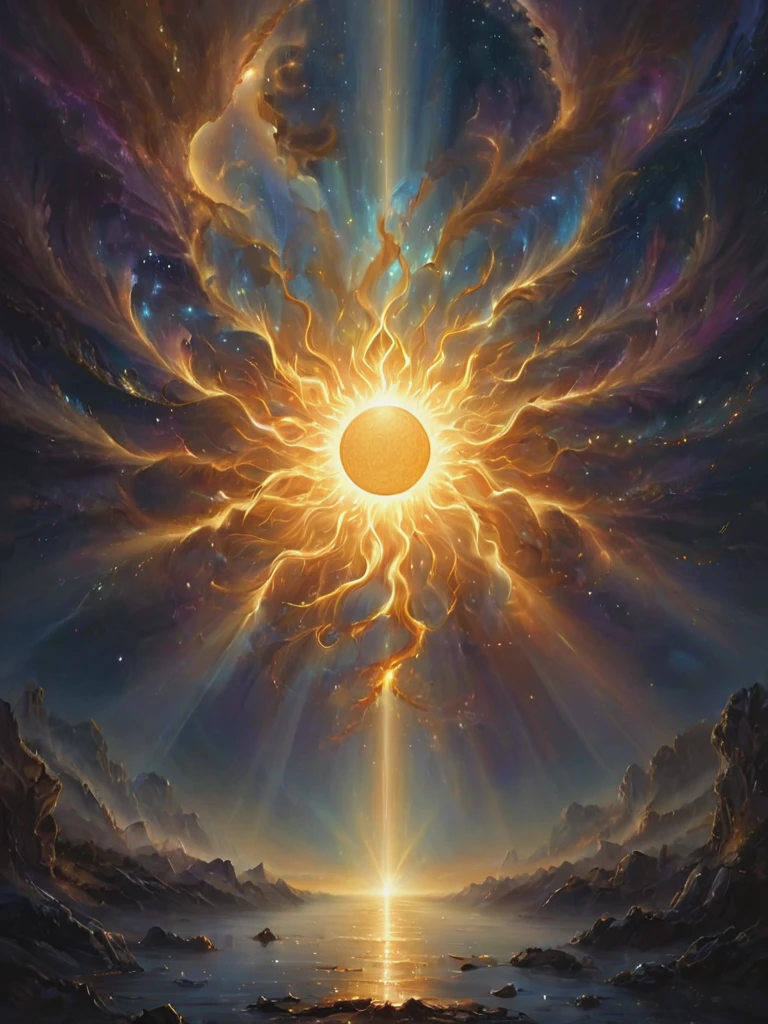 letitflrsh,a sun, let it flourish, illumination, atmospheric, scale, order, healing, light, hope, soothing, calm, composition, detailed, faint, psychedelic art , <lora:- SDXL - letitflrsh_let_it_flourish_V1.0-000005:.9>