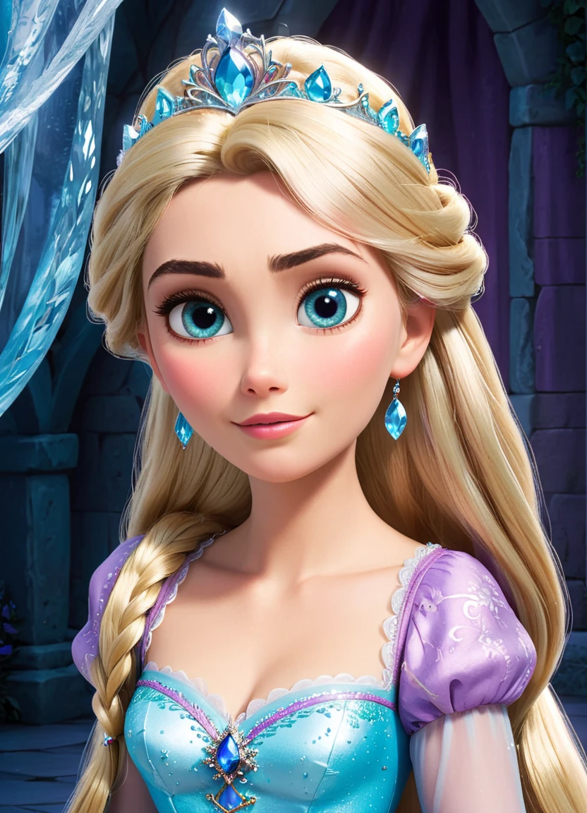Ice Queen, r4punzel<lora:derv-r4punzel-SDXL-(0.4):0.4>