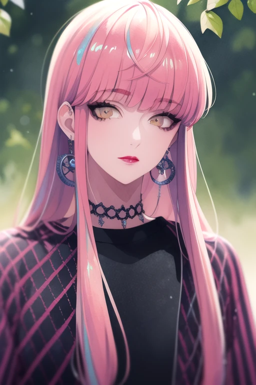 (best quality:1.1), (masterpiece:1.4), illustration, looking at viewer, upper body, depth of field, (watercolor illustration, soft pastel colors:1.1), , 1boy, solo, male focus, <lora:anne_faulkner:0.98>, anne_faulkner, pink hair, yellow eyes, long hair, , , earrings, swashbuckler costume, ,