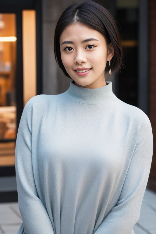1girl,(RAW photo, best quality), (realistic, photo-realistic:1.4), masterpiece, an extremely delicate and beautiful, extremely detailed, 2k wallpaper, Amazing, finely detail, extremely detailed CG unity 8k wallpaper, ultra-detailed, highres, soft light, beautiful detailed girl, extremely detailed eyes and face, beautiful detailed nose, beautiful detailed eyes,cinematic lighting,perfect anatomy,slender body,smiling 
in front of izakaya,narrow street like kowloon,lights reflected on wet floor,after rain,night time,shop sign lights,winter night
 <lora:takahatamitsuki_lora:0.8>
