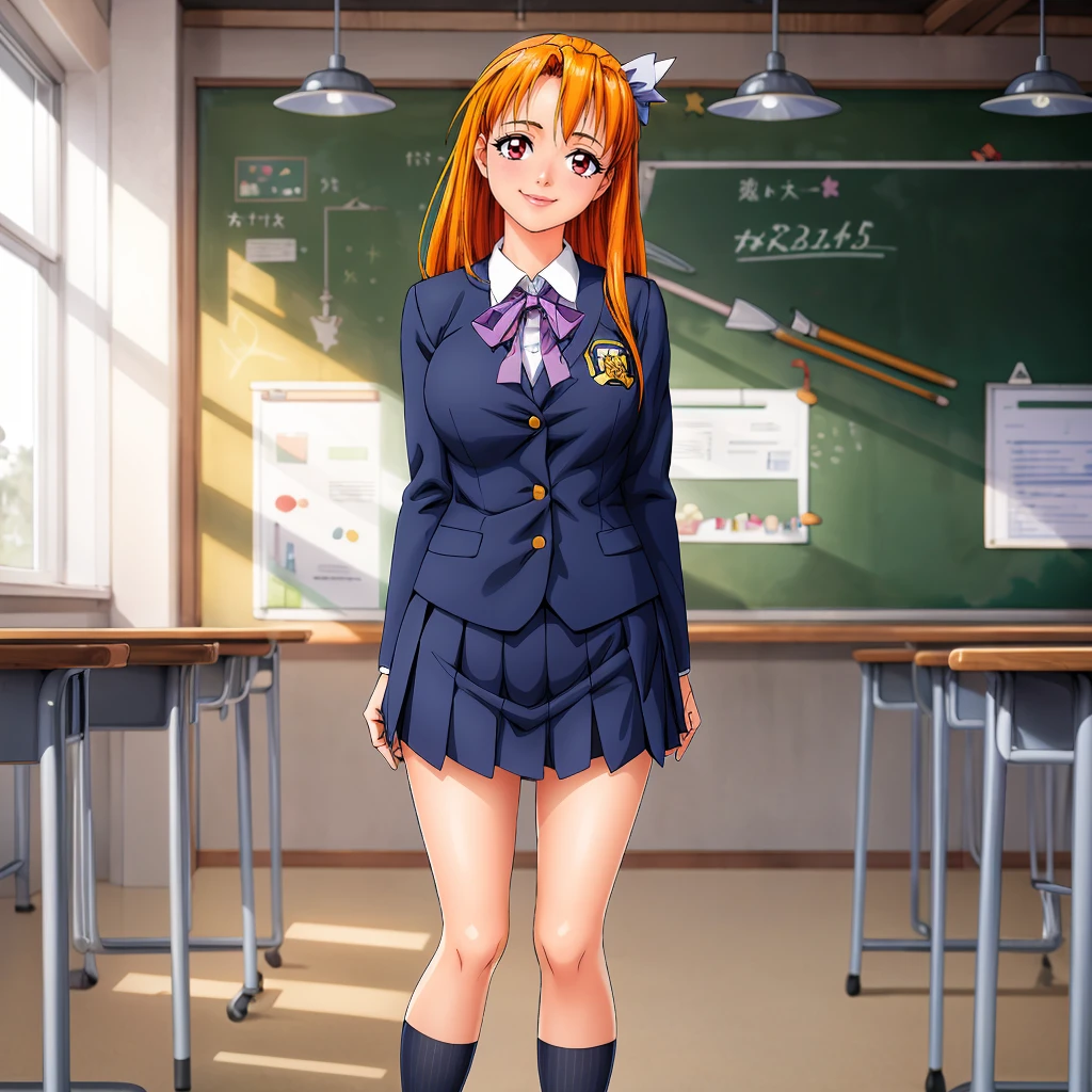 <lora:Akane001:0.7>,<lora:add_detail:0.7>,<lora:noline:0.3>,<lora:boldline:-0.3>,looking at viewer,smile,
Akane,1girl,longhair,orange hair,solo,
school_uniform,
full body, 
school,