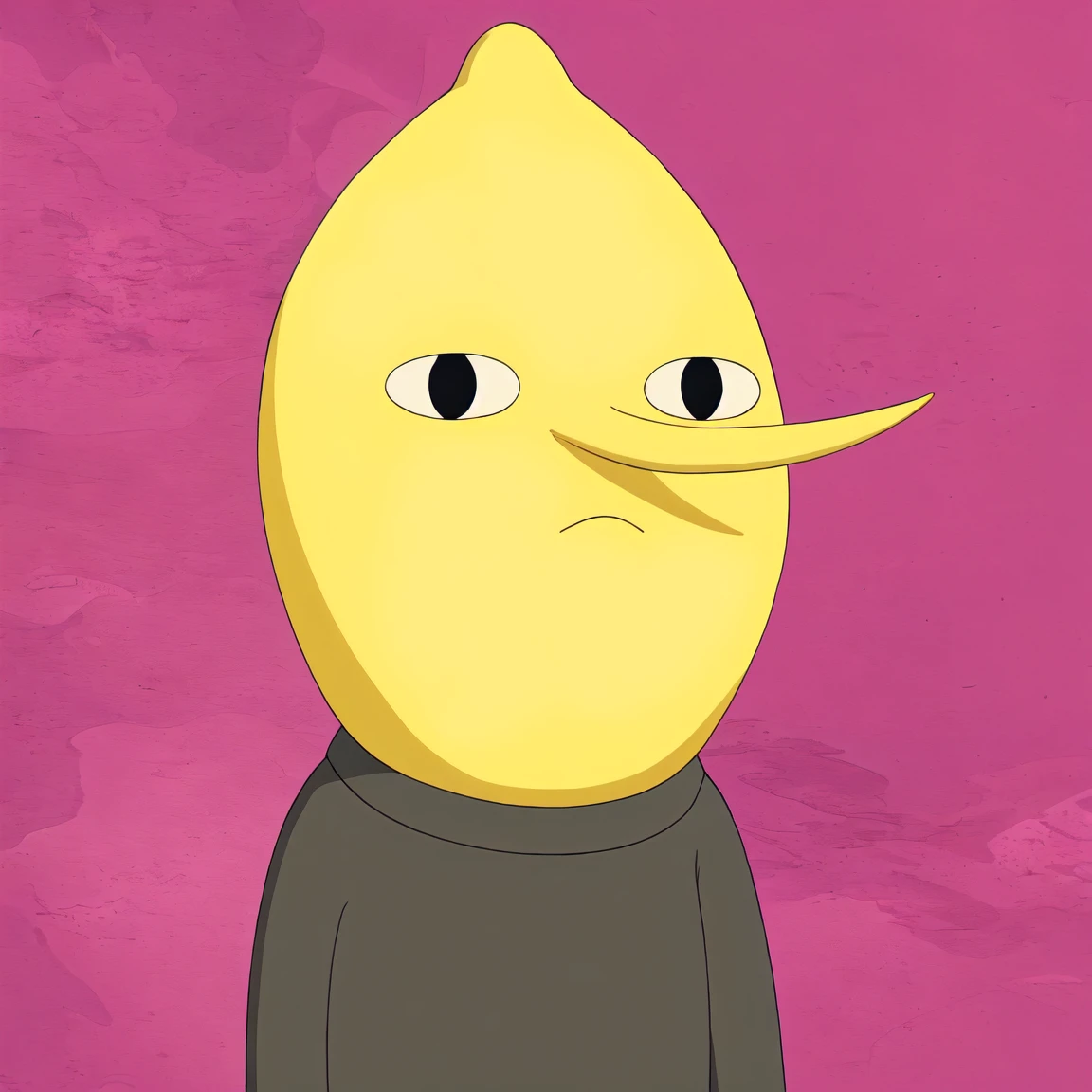 (masterpiece, high quality, best quality:1.2), cartoon,
lem0ngr4b, grey clothing, abstract background,
<lora:lemongrab_fluffyrock1.5_v1:1>