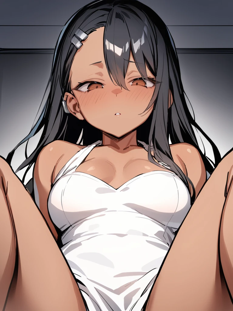 <lora:xl_Nagatoro Hayase2-000009:1>,Nagatoro Hayase is a girl with dark skin long black hair and brown eyes,white dress,, masterpiece, best quality,
