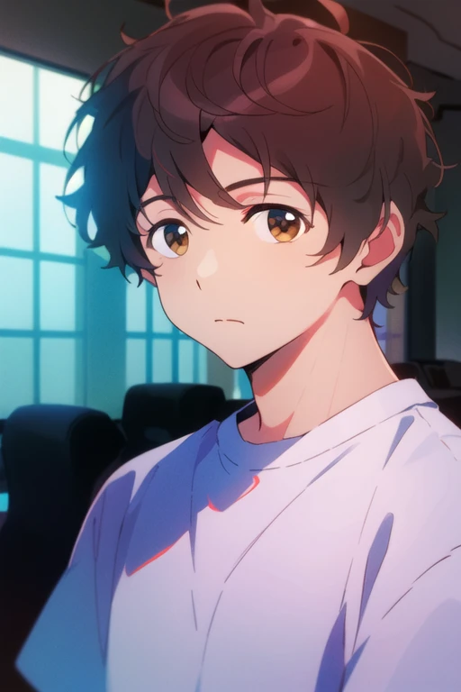 photorealistic, (4k), depth of field, (Masterpiece), (realistic skin texture), extremely detailed, intricate, hyper detailed, high resolution, professional photography, , depth of field, sharp detail, best quality, looking at viewer, 1boy, solo, male focus, <lora:shun_tokinoya:0.88>, shun_tokinoya, brown hair, brown eyes, short hair, , , hotel,