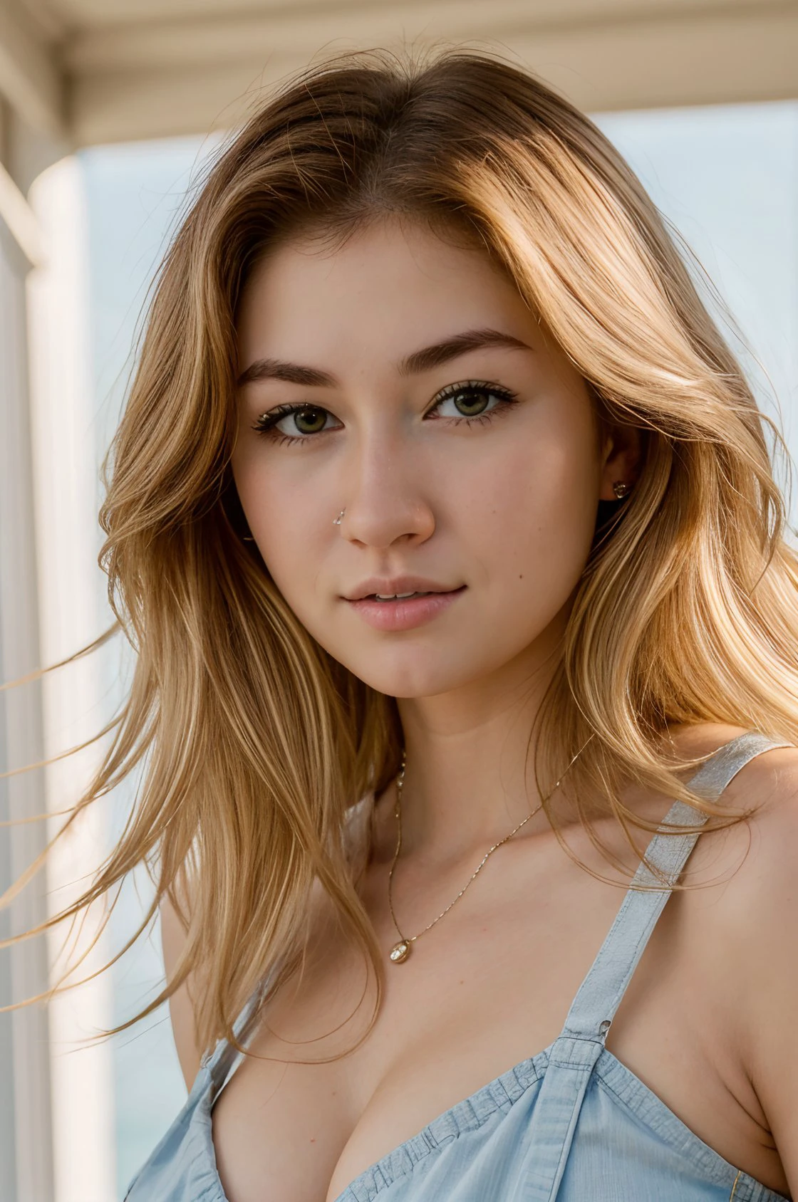 high quality photo of <lora:Howdy:1.3> howdy colored blond hair, thin face