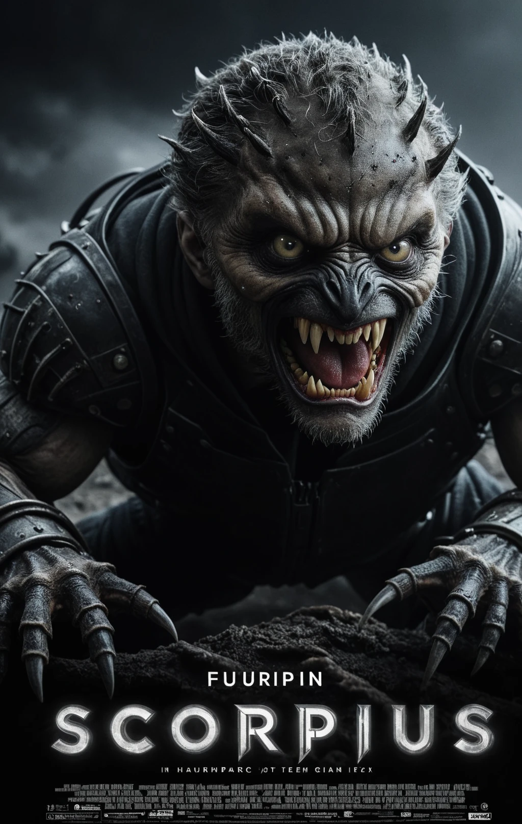 + ((movie poster with title "SCORPIUS" and text graphics:1.3) (under the title banner text logo '\S\C\O\R\P\i\U\S':1.5)), Romanian, Lobo, Spur of the Moment, small body, lying face up pose, in Research Center, panoramic view, dark core, elaboration, synesthetic, Cinematic Photogram of (masterpiece, better quality: 1.4), photo RAW, (very detailed: 1.2), 8k uhd, dslr, soft lighting, high quality, film grain, Fujifilm XT3, extremely sharp image, taken with a Sigma fp with Sigma 45mm f-2.8 DG DN, filmed in 8k resolution for maximum impact