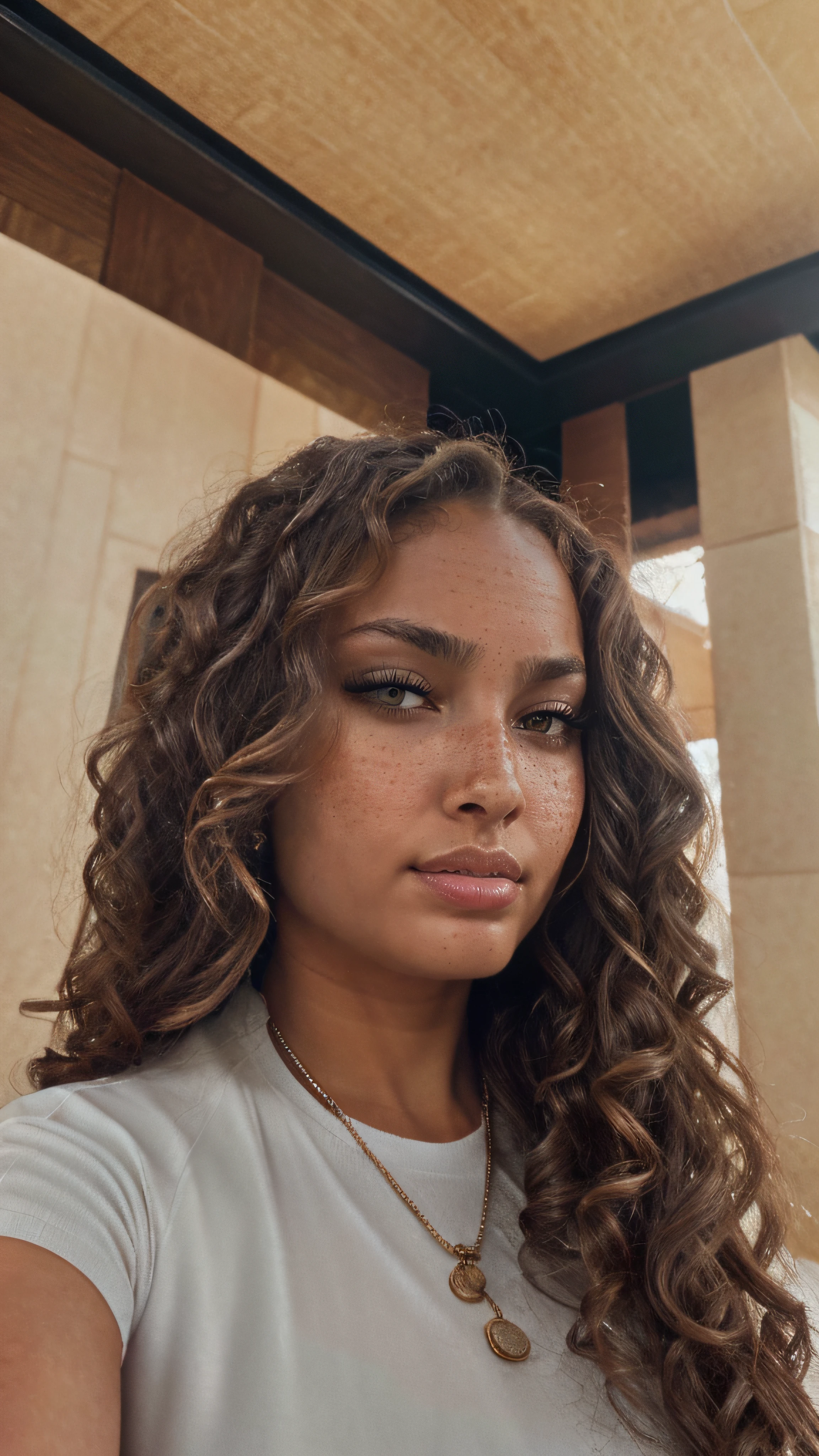 <lora:AshKaash:1>,ashkaash,brown skin,wavy hair,heterochromia,indoors,freckles,techwear,headshot,face portrait,, (photorealistic:1.1),(detailed:1.1),ultra high res,absurdres,best quality,masterpiece,beautiful,photoreal,ultra highly detailed,vibrant colors,great lighting,analog style,(raw photo:1.1),detailed skin texture,hyperrealistic,hyperdetailed,intricate,high detail,film photography,soft focus,<lora:ReaLora:0.6>,<lora:SDXLrender_v2.0:0.8>