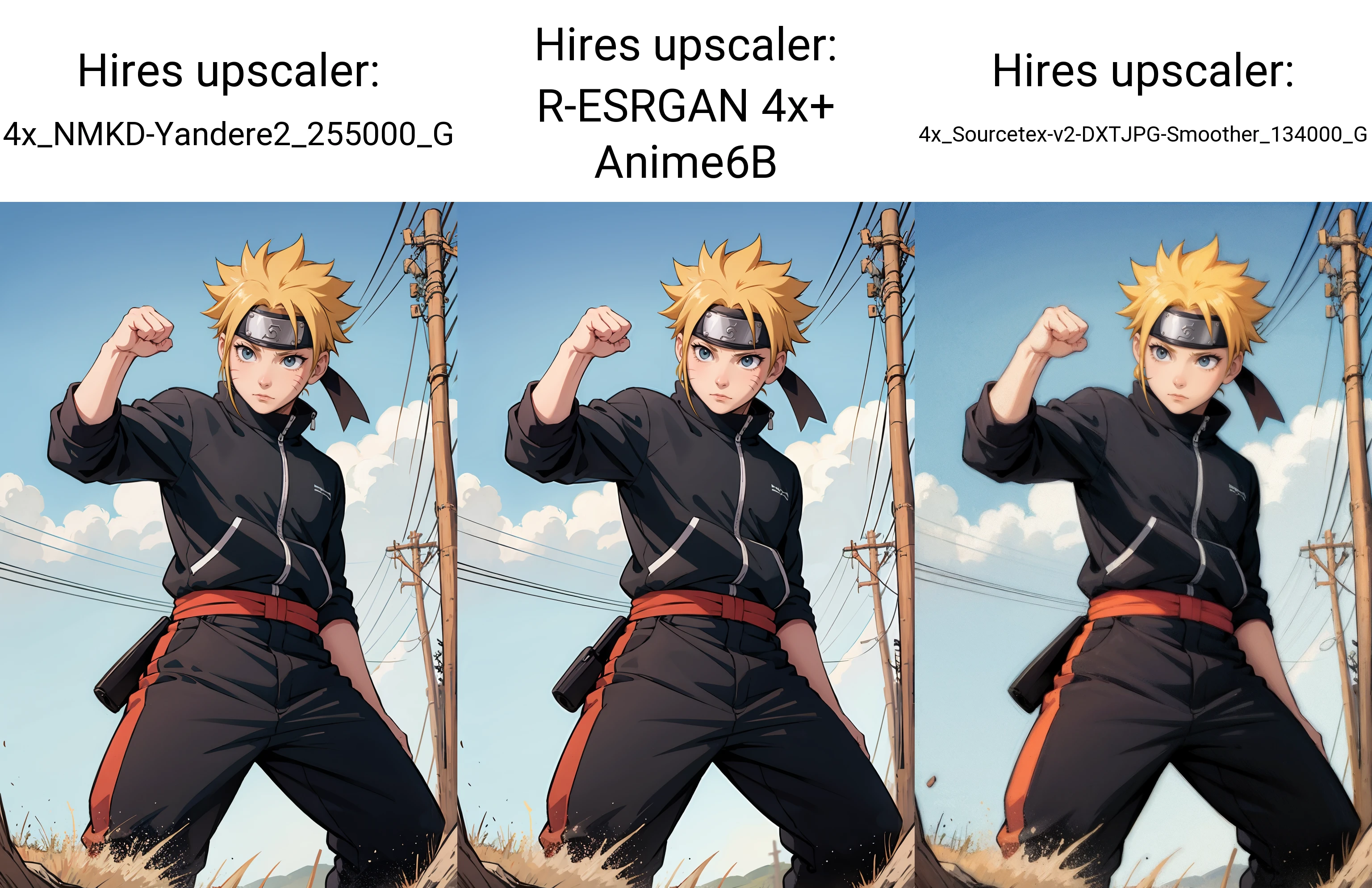 Naruto, cowboy shot, fighting stance, power lines,