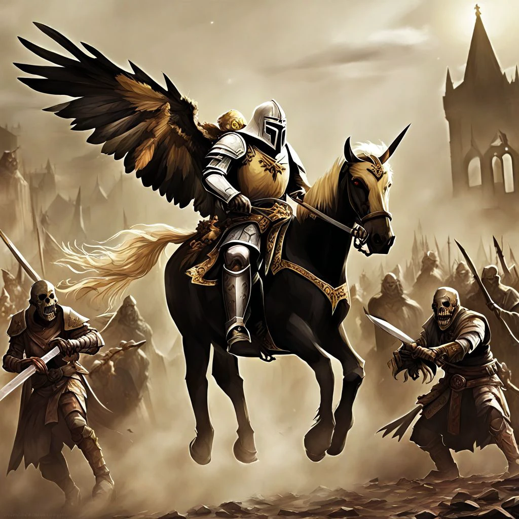 A paladin MLPIRL is fighting the undead <lora:MLPIRL_-_My_Little_Pony_In_Real_Life:1.0>