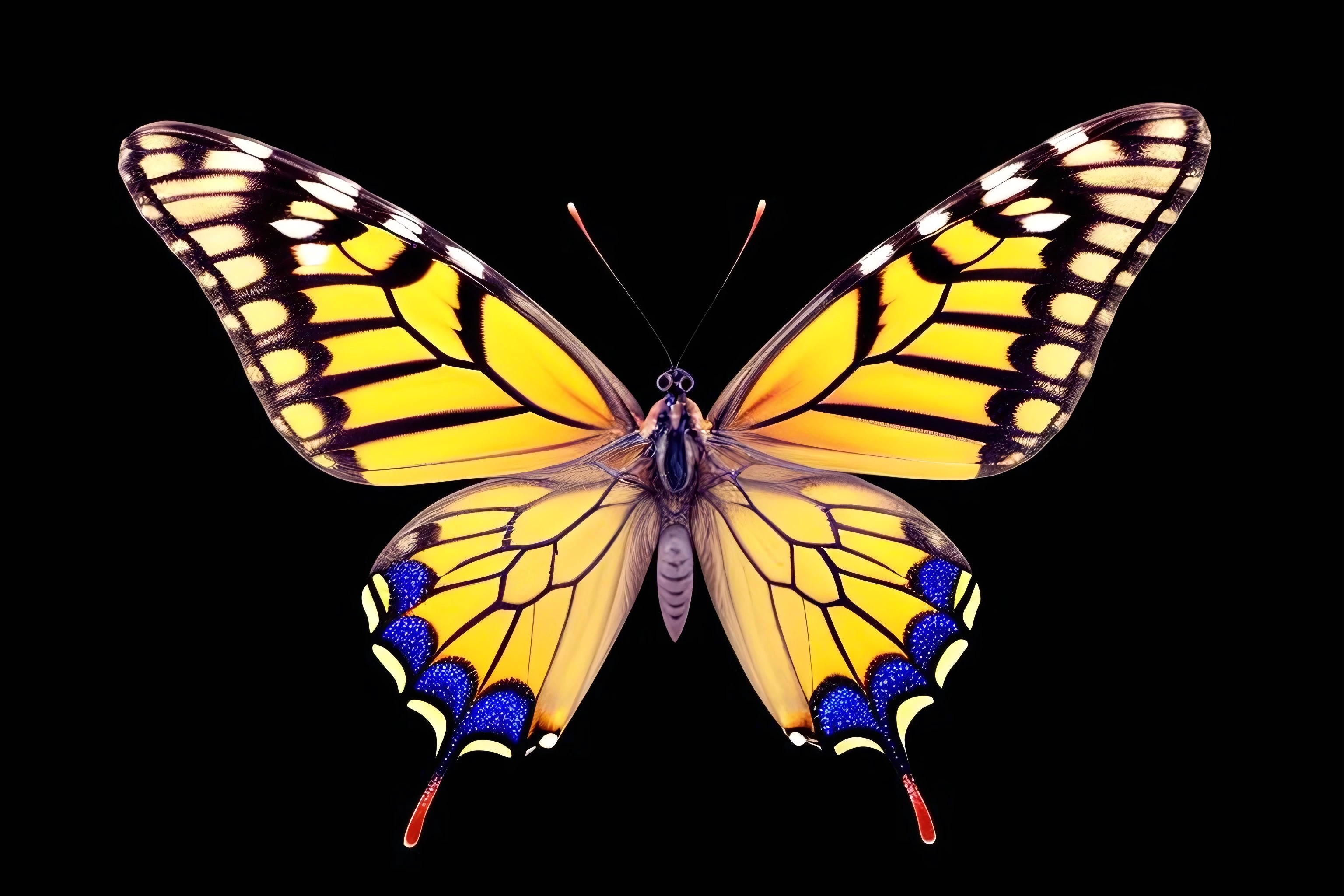 a wide butterfly with delicate wings, (no humans:1.9)
