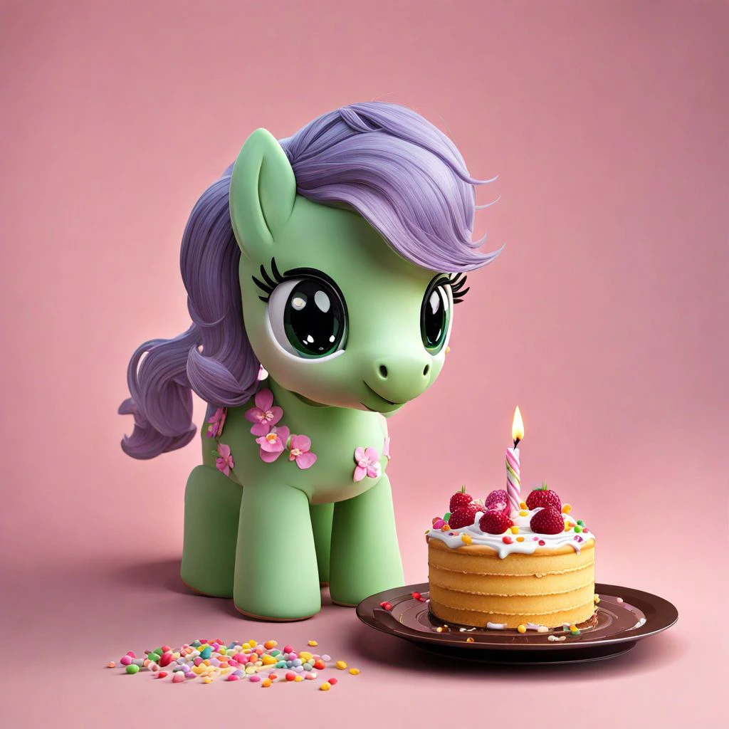 A cute MLPIRL eating a cake   <lora:MLPIRL_-_My_Little_Pony_In_Real_Life:1.0>