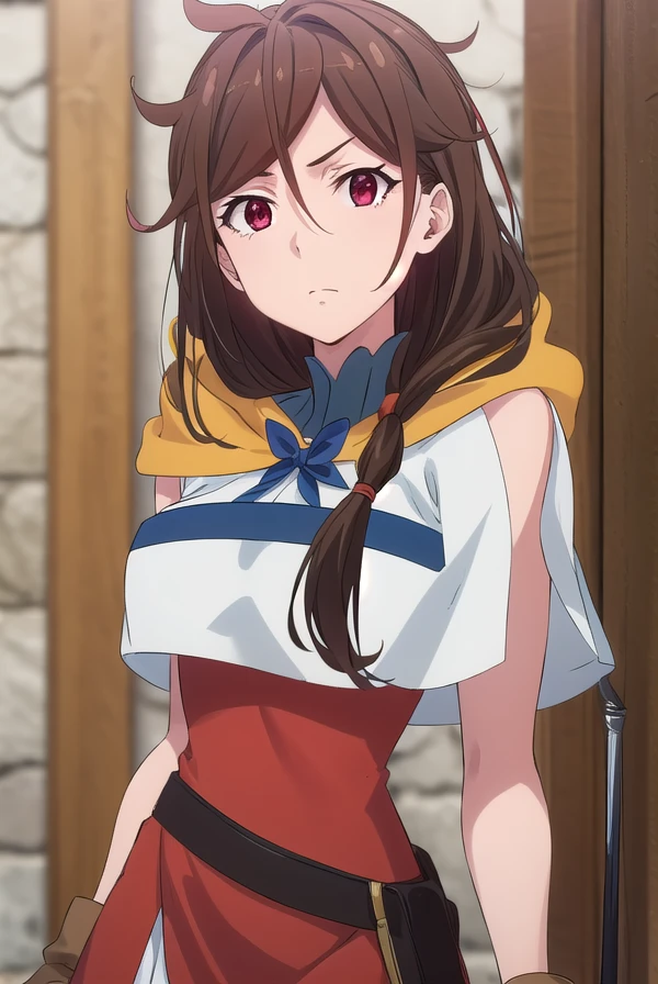 arpeggioellalena, <lora:arpeggio el lalena s2-lora-nochekaiser:1>,
arpeggio el lalena, long hair, brown hair, (red eyes:1.3), hair over shoulder,
BREAK gloves, pantyhose, brown gloves, red pantyhose, robe, dress, belt, fingerless gloves, capelet,
BREAK indoors, library,
BREAK looking at viewer, (cowboy shot:1.5),
BREAK <lyco:GoodHands-beta2:1>, (masterpiece:1.2), best quality, high resolution, unity 8k wallpaper, (illustration:0.8), (beautiful detailed eyes:1.6), extremely detailed face, perfect lighting, extremely detailed CG, (perfect hands, perfect anatomy),