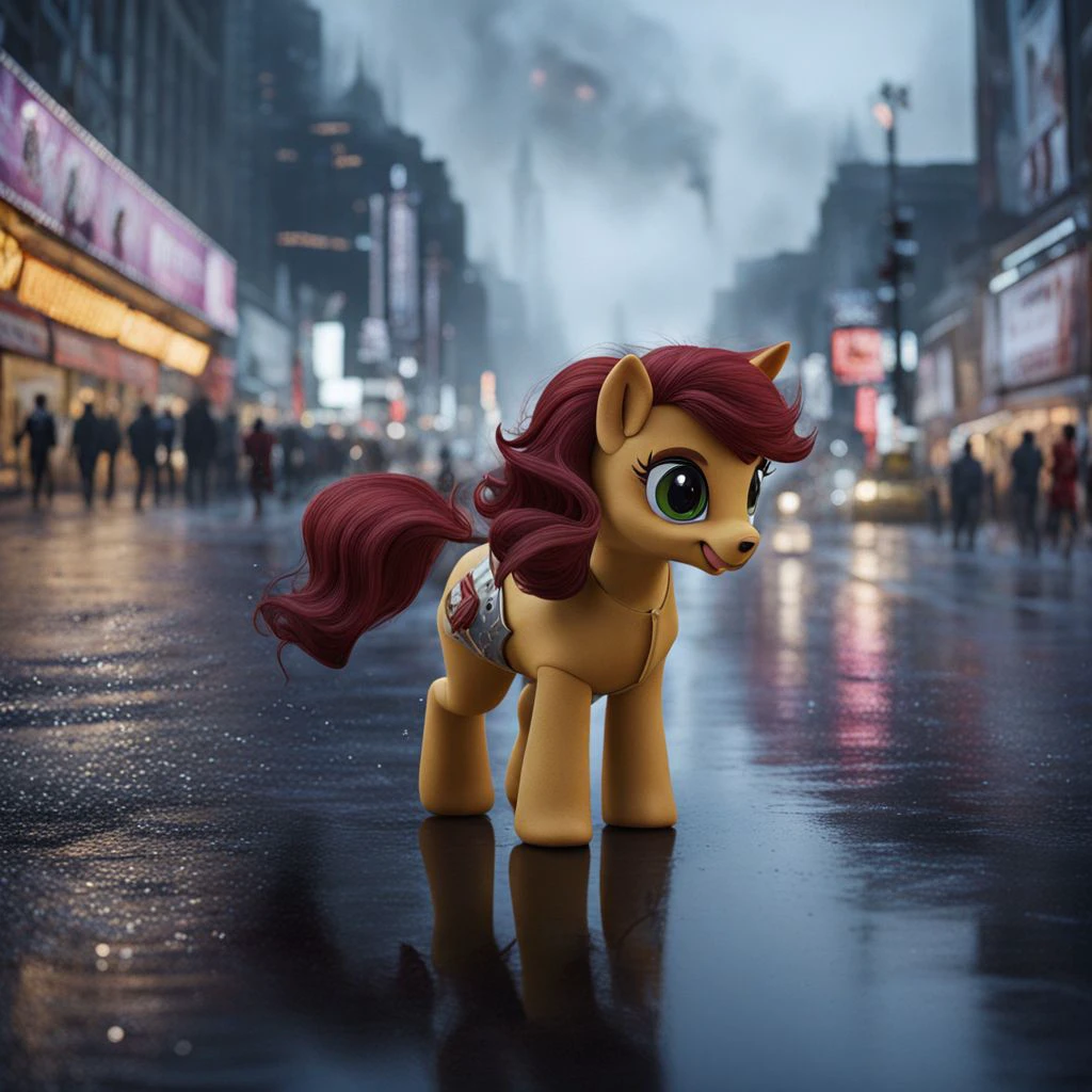 A cinematic shot of a MLPIRL <lora:MLPIRL_-_My_Little_Pony_In_Real_Life:1.0>