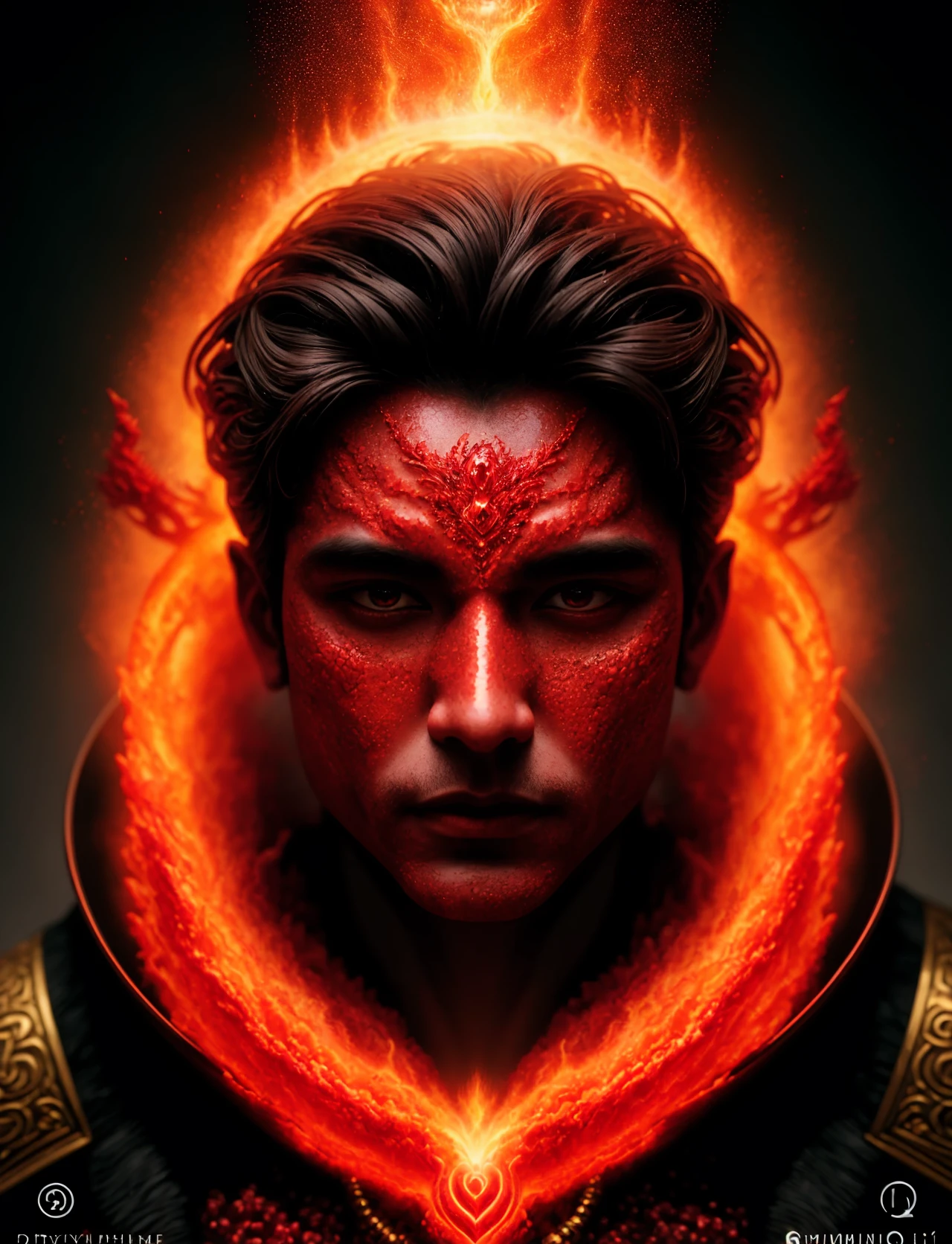 hyper detailed masterpiece, dynamic realistic digital art, awesome quality, person, male thaumaturge Charming glamour shaped like Mist of quinacridone red lava chaos and dark rituals, DonMM4g1c <lora:DonMM4g1c-v1.2rb2:0.8>