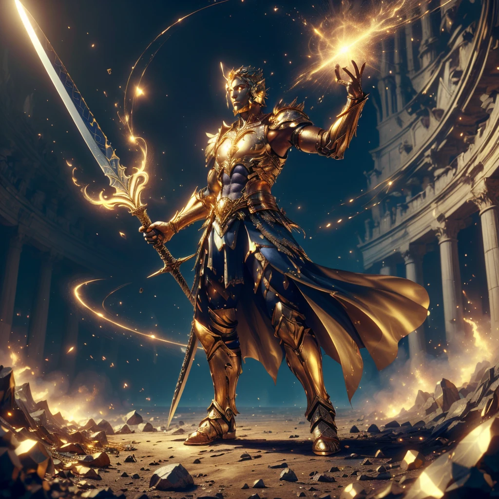 <lora:add_detail:0.3>
<lora:MidasMagic-22:0.8>, midasmagic, golden aura , glint,
fantasy, full body, (magic gladiator:1.1) , enchanted , strong , in an arena , holding a giant sword