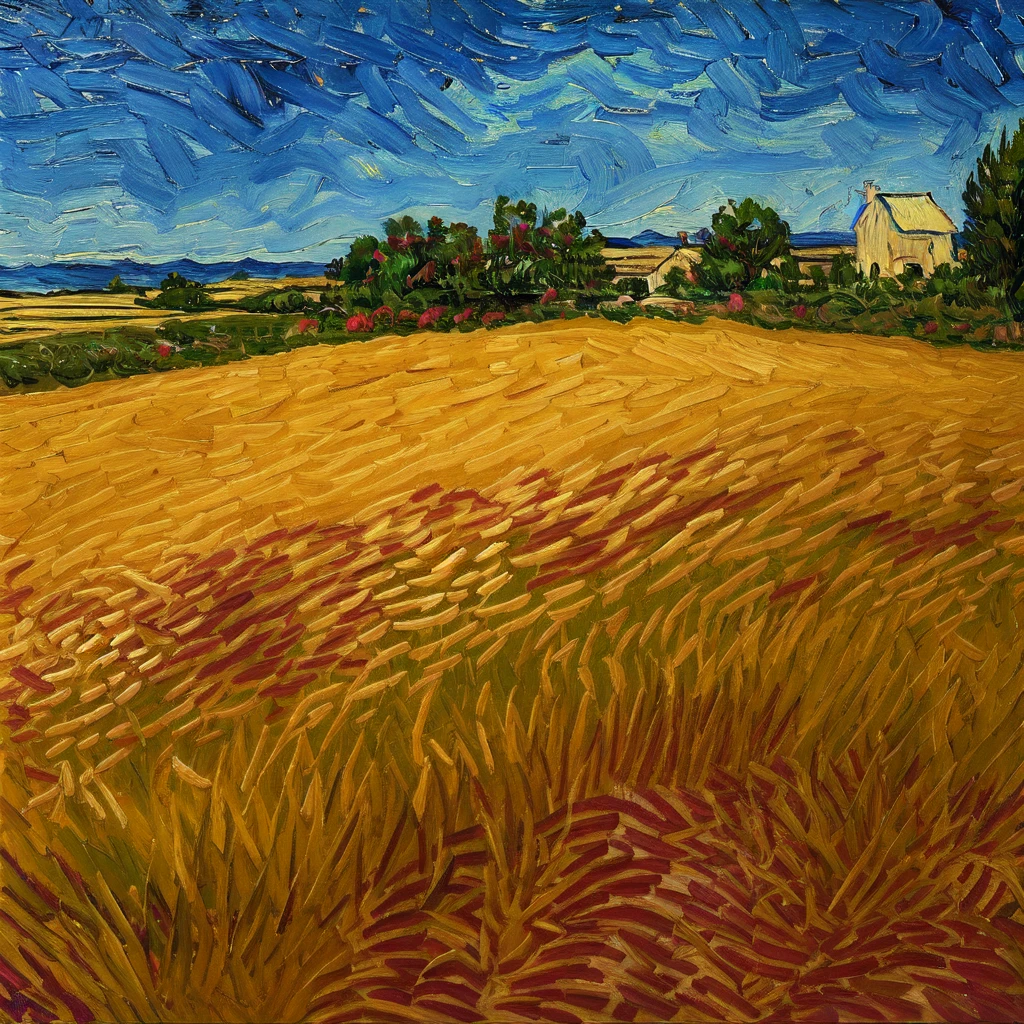 anchemixvangogh,outdoors,traditional media,sky,scenery,