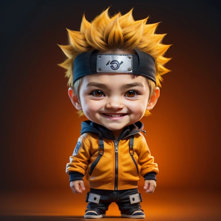 chibi,<lora:chibi:1.2> 1boy, blonde hair, male focus, solo, smile, uzumaki naruto, grin, chibi, forehead protector, konohagakure symbol, looking at viewer, headband, facial mark, orange eyes, round image, whisker markings, jacket, spiked hair