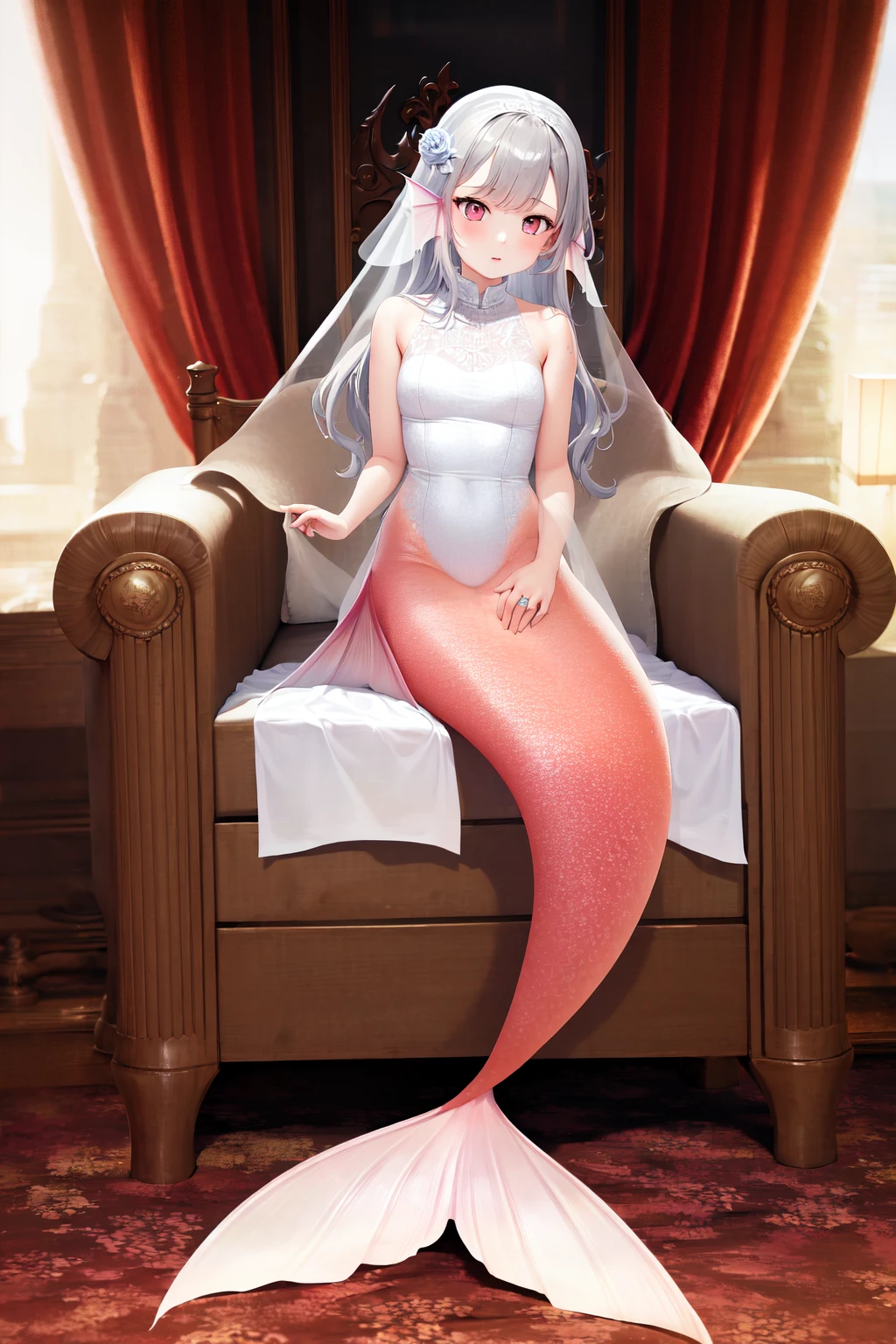 masterpiece, best quality
BREAK
<lora:LoCon_lamia_mermaid_bt04_ep008_12112_768_dim064_a032_con032_a008_LR00100_snr05_noise00_del:1.3>,
mermaid, monster girl, 1girl, solo, full body,
wedding dress