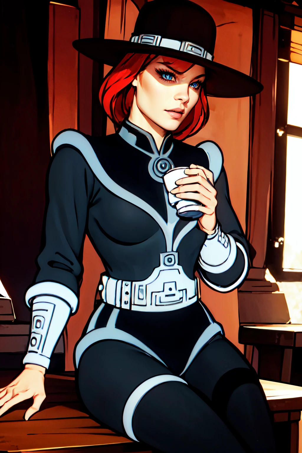 a woman standing in a desert, looking in the distance, sandstorm aproching, dark clouds, beautiful eyes, beautiful girl, high detail skin, high detail eyes, high detail hair, highres, ultra detailed, sharpen picture, Highly detailed, masterpiece, best quality, photorealistic, <lora:JudgeMcBrideLoRA:1> 1girl, short hair, hat, spacesuit, grey pants