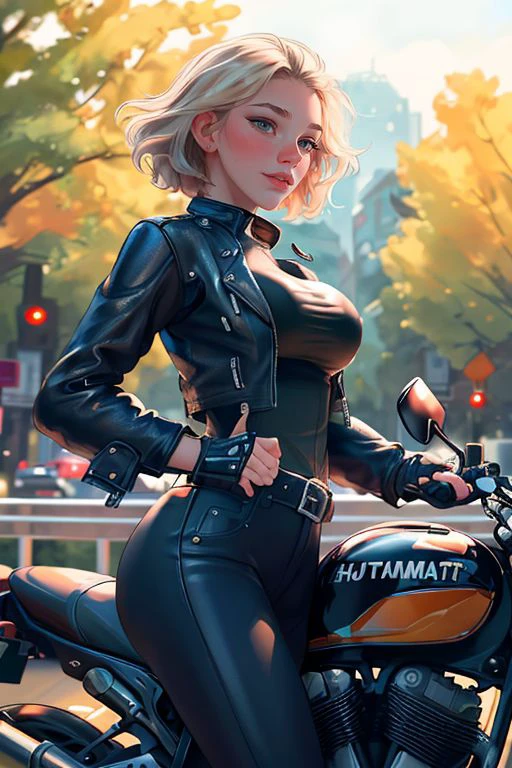 DEN_zoe_moore,
(riding a motorcycle:1.2) wearing (motorbike leathers:1.2), (riding a motorbike:1.2), (driving a motorbike:1.2), (motorcycle:1.1), traffic, leather trousers, leather jacket, motorcycle boots, leather gloves,
bokeh, f1.4, 40mm, photorealistic, raw, 8k, textured skin, skin pores, intricate details <lora:epi_noiseoffset2:1>, epiCRealism <lora:ClothingAdjuster3:-1>