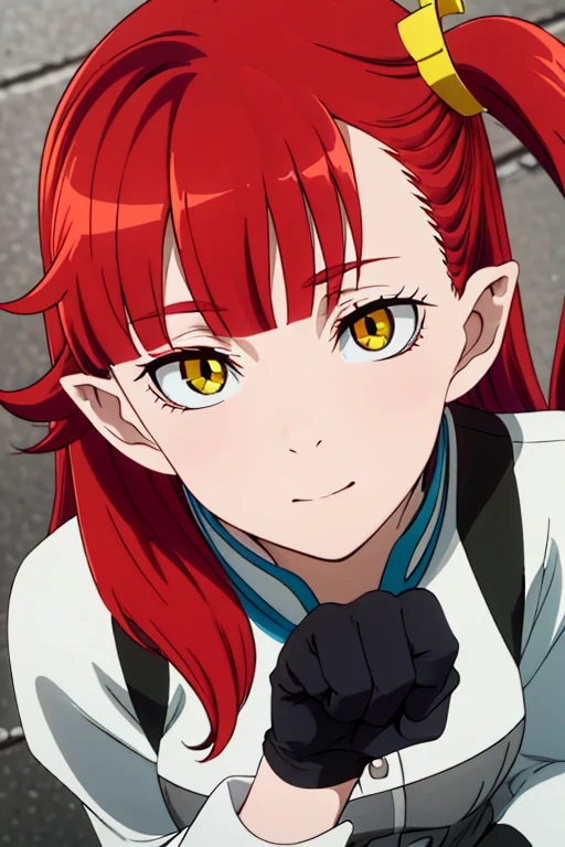 (masterpiece), high quality,beautiful face,detailed eyes,(detailed background:1.3), 1girl, solo,
<lora:bemlla_e12:0.8> bemlla, school uniform, long sleeves,black gloves,side ponytail,
close-up,alley,night,disgust,paw pose:1.2,looking at viewer, portrait,closed mouth,fang,facing viewer,looking up, pov,(from above:1.3),(slit pupils),ahegao,, masterpiece, extremely detailed,anime, perfect lighting,1girl, solo,