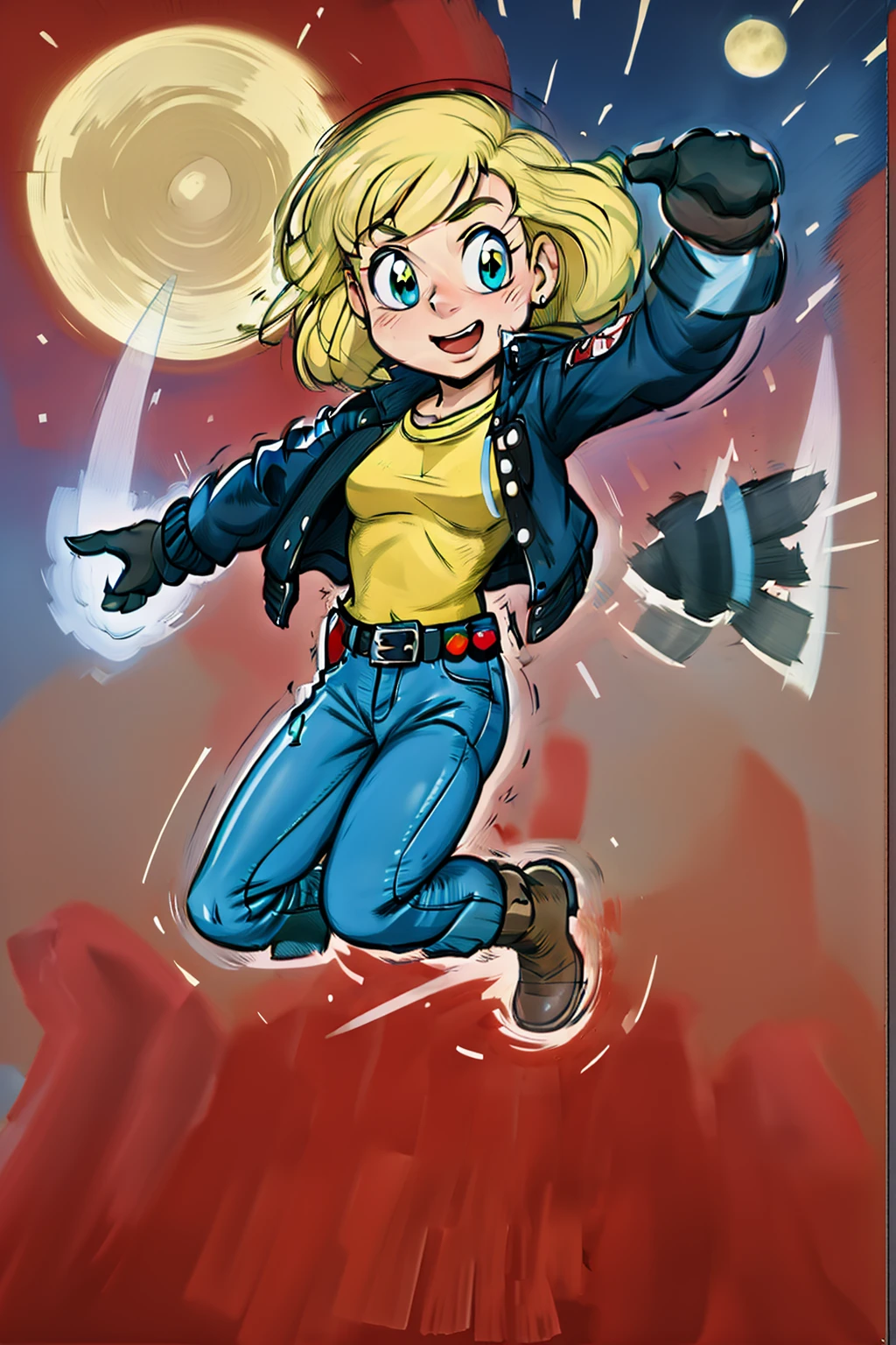 (masterpiece,best quality:1.2),1girl,samn,leaping,shirt,jacket,jeans,single glove,glove,belt,boots,in midair,<lora:LORA-XenoDetailer-v2:0.1>, <lora:SamN:0.7>